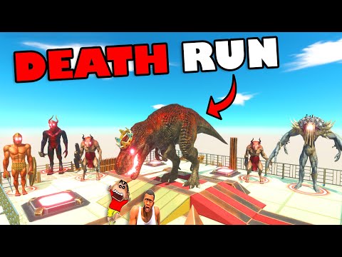 KING T-REX CASTLE DEATH RUN PORTAL vs HAMID-T CHOP and SHINCHAN in ANIMAL REVOLT BATTLE SIMULATOR