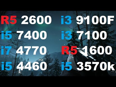 R5 2600 vs i3 9100F vs i5 7400 vs i3 7100 vs R5 1600 vs i7 4770 vs i5 4460 vs i5 3570k