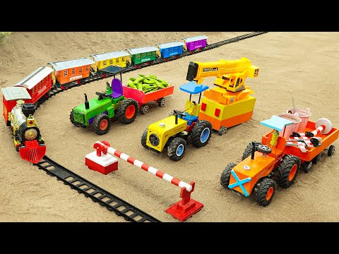 Diy tractor making mini Concrete Barrier Construction | diy Crane rescue Train in Accident | HP Mini