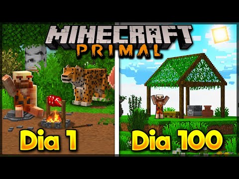 Sobrevivi 100 Dias Na Era PRIMITIVA No Minecraft - O FILME