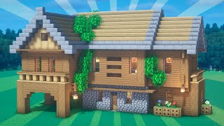 Minecraft: How to build a large mansion house | Big Wooden House Tutorial