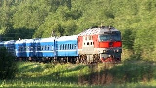 preview picture of video '[RZD] TEP70-??? / ТЭП70-??? с поездом Санкт-Петербург - Гомель, 98 км/ч'