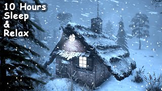 Incredibly STRONG SNOWSTORM for sleeping 10 hours cozy winter. Blizzard at the forge for sleeping