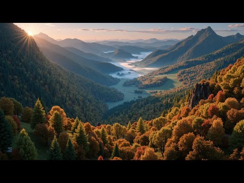 Misty Autumn Valley Sunrise | Relaxing Piano Music for Deep Sleep