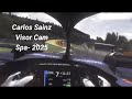 Carlos Sainz 2025 Spa Visor Cam Willians FW47