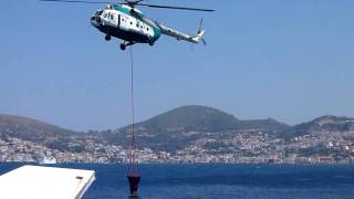 preview picture of video 'Fire fighting with helicopters on Samos island in Greece. Part 2'