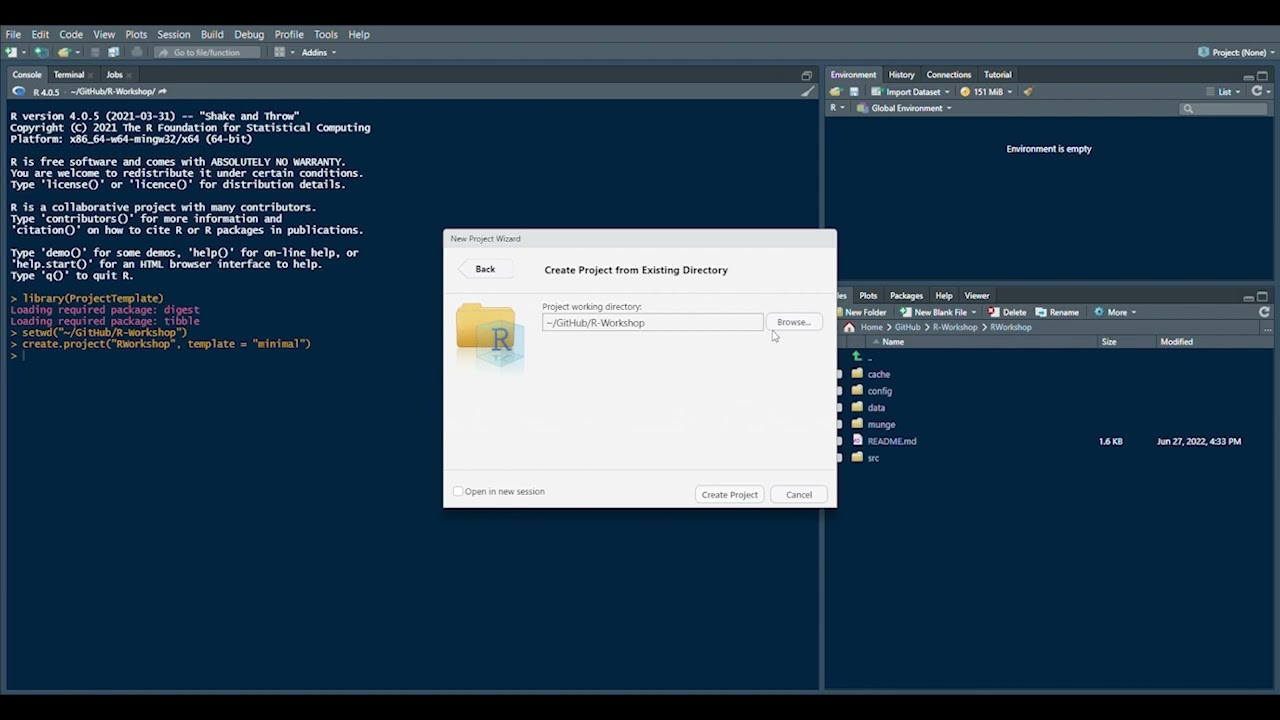 Setting up your first ProjectTemplate project in R