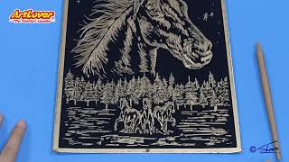 Škrabací obrázek zlatý - Drak 3