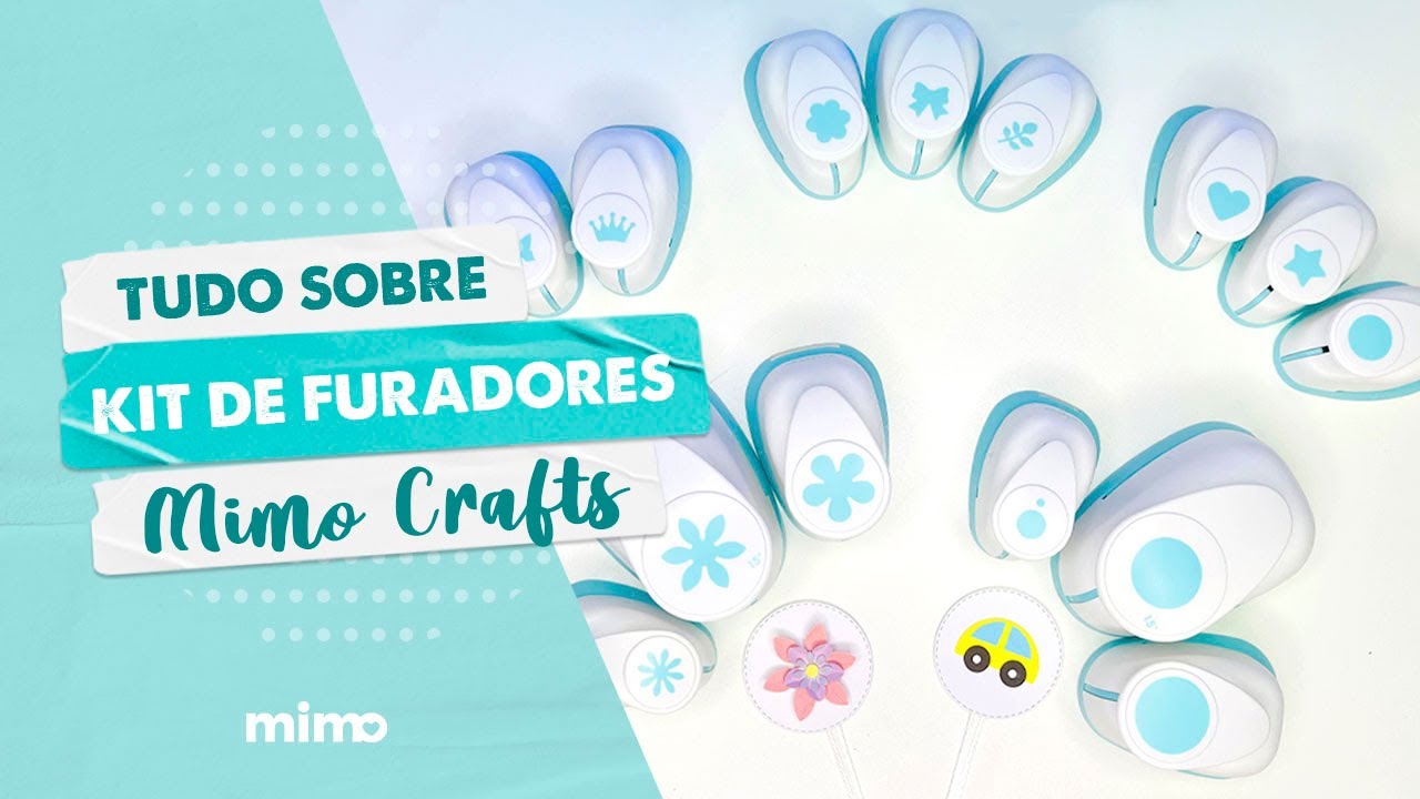 Kit de Furadores Mimo - Saiba Tudo - 5 modelos com 3 furos diferentes - Tamanhos e Formatos Variados