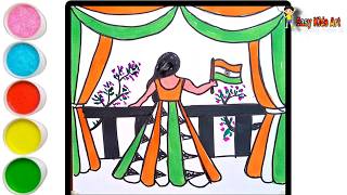🇮🇳15 August Independence Day Drawing & Coloring for Kids! 🎨✨