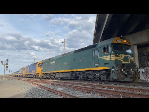 Down 7733V Pacific National grain train with G539 (FA) G519 and 8172 departing Gheringhap 13/4/2025