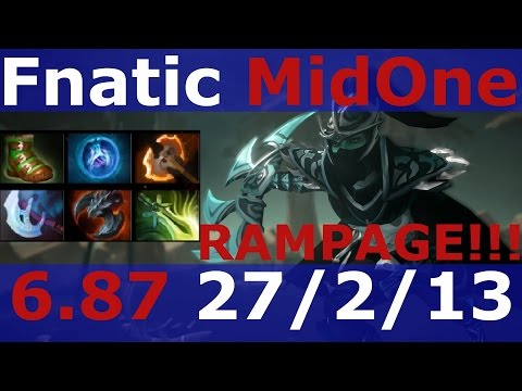 Dota 2 patch 6.87 Phantom Assassin RAMPAGE ! Fnatic MidOne 7900 MMR KDA - 27/2/13