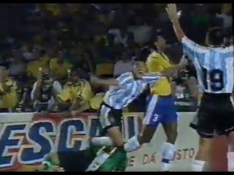 BRASIL 0x1 ARGENTINA - Amistoso (1998 ) - Gol da Argentina (Globo)