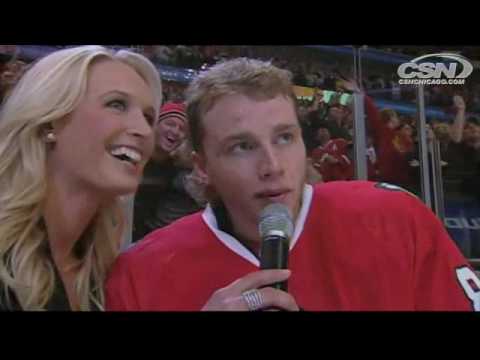Patrick Kane the Rockstar! post game at the UC from Game 3