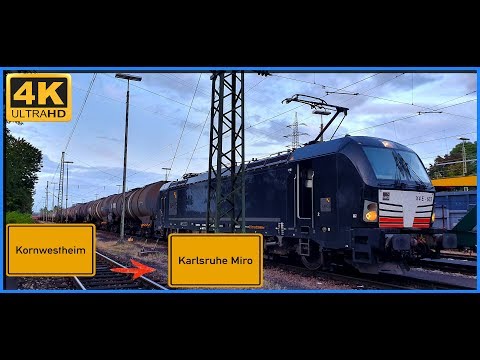 【4K】 Führerstandsmitfahrt Cab Ride Kornwestheim nach Karlsruhe Miro über Ludwigsburg,Pforzheim