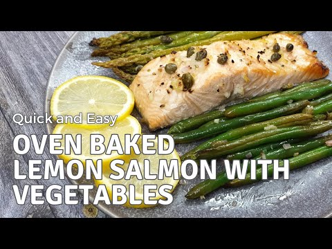 How to make Lemon Salmon with Roasted Vegetables Recipe | Baked Salmon with Veggies Recipe
