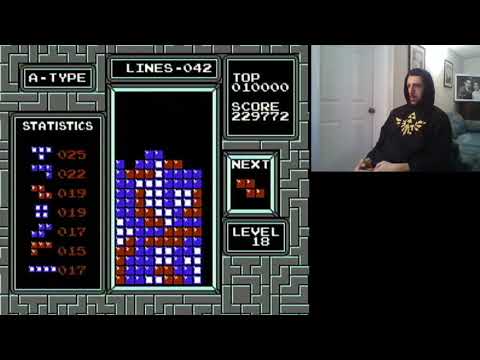 3 Tetrises in a Row on Level 18 [NES Tetris NTSC]