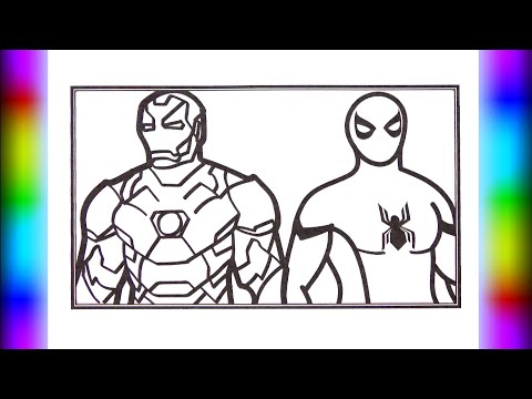 Spiderman vs Iron Man Coloring Page/Superheroes Marvel Coloring/ Neoni - LEVITATE NCS