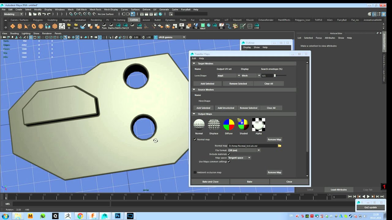 Reduce baking artefacts in Maya