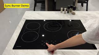 Sync Burner Demo-Gudsunal Electric  Cooktop 30 Inch
