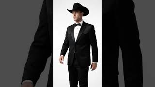 Mens Traditional Black Western Tuxedo Suit – 2 Piece Cowboy Formal Suit with Western Yoke Sport Coat & Matching Black Pants video
