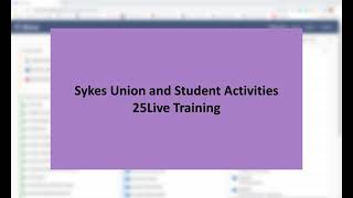 25Live Training Video