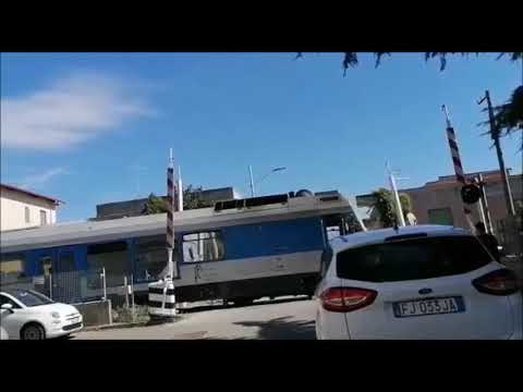 treno passa con sbarre alzate a passaggio livello S  Maria di catanzaro