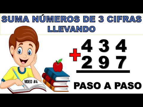 Suma de números de Tres 3 cifras llevando PASO A PASO