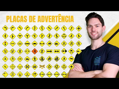 🟡 TODAS as PLACAS de ADVERTÊNCIA de TRÂNSITO EXPLICADAS! (Gabarite a PROVA do DETRAN)