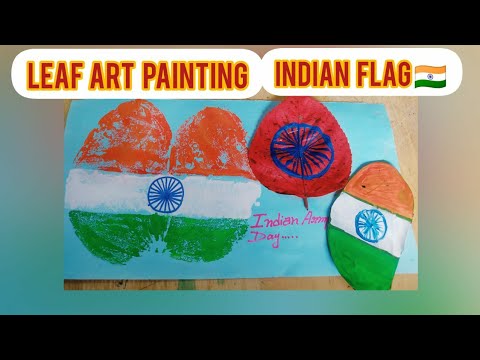 Leaf Painting Art - Indian Flag / Sujit's art & artistry