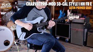 Video thumbnail for No Talking...Just Tones | Charvel Pro-Mod So-Cal Style 1 HH FR E | Ebony - Satin Primer Gray by Peach Guitars