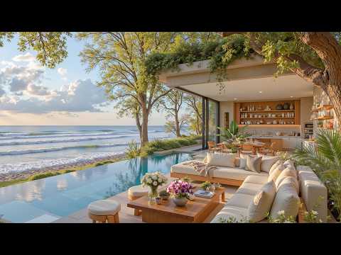 Elegant Jazz In Quiet Beach House | Smooth Jazz Music With Peaceful Ocean Views For Good Mood