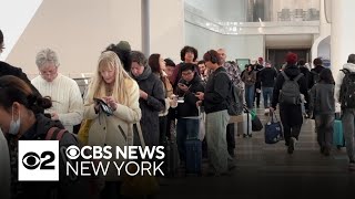 Travelers at LaGuardia Airport report long security lines due to staffing shortages