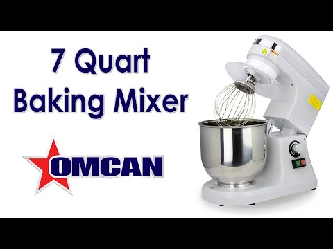Video thumbnail for 7-QT White Countertop Planetary Mixer with Guard – 110V, 270W