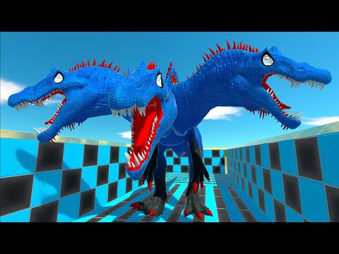 3x HEADED SUPERMAN SPINOSAURUS DEATH RUN - Animal Revolt Battle Simulator