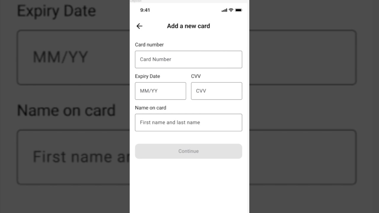 Simple “add a new card/payment method” in deposit page #ui #productdesign
