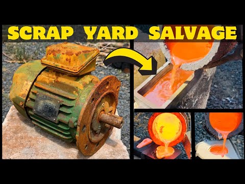 Scrap Yard Salvage & Nordic Gold Slag Melt - ASMR Metal Melting - Trash To Treasure - Halloween pour