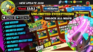 Plants vs Zombies 2 Mod Apk 13.0.1 Latest Version 2026 - Unlimited Money & All Plants Level Max