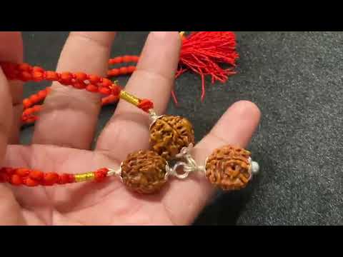 Original Rudraksha Beads Combination in red thread
