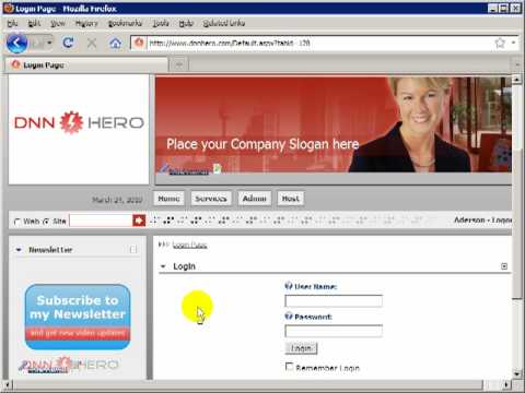 Dotnetnuke DNN Tutorial - How to customize the login page in a DotNetNuke website - Video #11