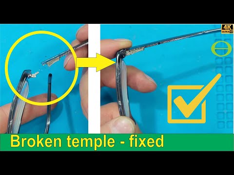How to fix a broken temple hinge on a pair of glasses / spectacles using glue - snapped metal pin