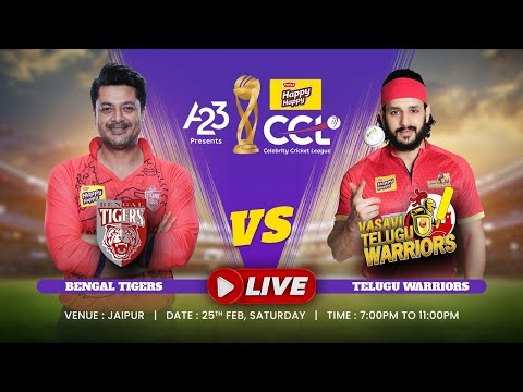 CCL 2023 LIVE - Bengal Tigers vs Telugu Warriors | Match 6 #A23Rummy #HappyHappyCCL