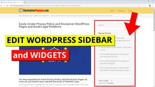 How to Edit, Change, Add, Remove Your WordPress Main Sidebar and Widgets