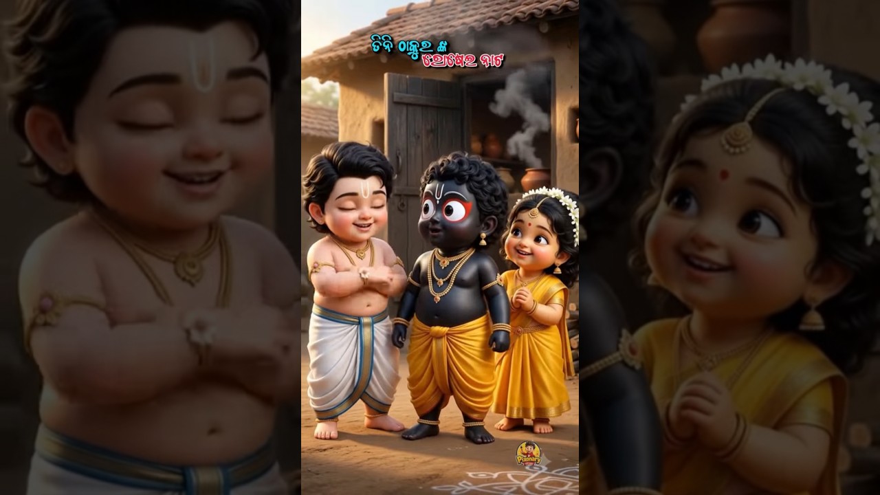ତିନି ଠାକୁରଙ୍କ ଅଭଡ଼ା ରନ୍ଧା.. #ai #viral #shorts #cartoon #jayjagannath #viralvideo #odiashorts