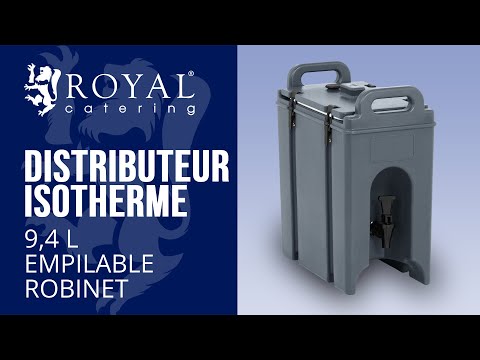 Vidéo - Distributeur isotherme - Pour boissons chaudes et froides - Avec robinet - 9,4 l