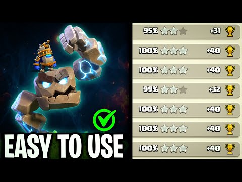 Easy To Use This Army | Meteor Golem + Totam Spell With Rc Charge Without FB Is Broken Strategy