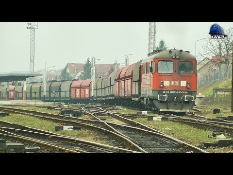 LDE2100 60-1705-2 & Marfar DB Cargo Freight Train in Gara Oradea Station - 10 February 2018