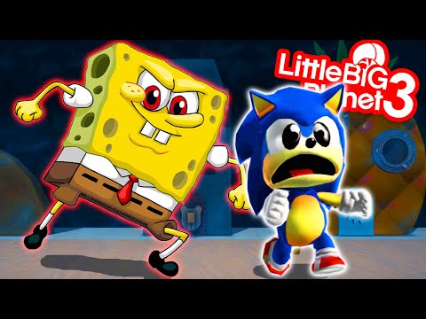 Evil Spongebob Catches Sonic - Horror Game - LittleBigPlanet 3 | EpicLBPTime