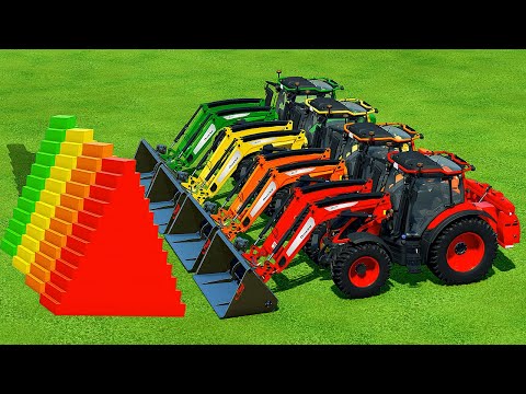 DEMOLISH COLORED WALLS AND LOAD WITH VALTRA TRACTORS - Farming Simulator 22