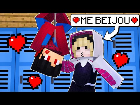 BEIJEI a GAROTA ARANHA na ESCOLA ARANHA do Minecraft